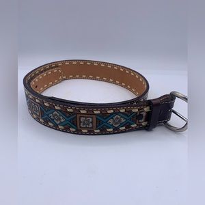 Ranch Pal Western Tooled Cowhide Belt 38